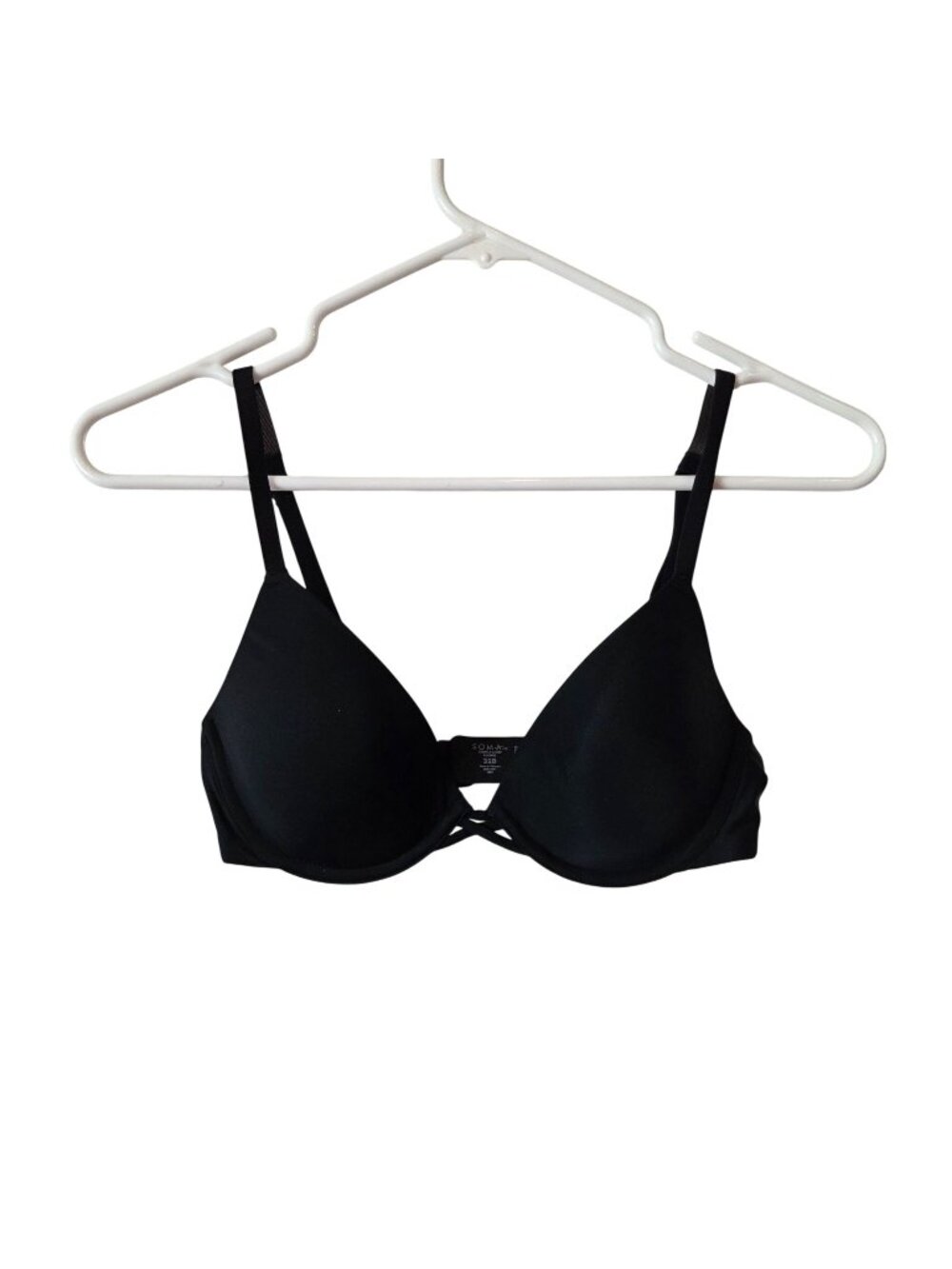 Soma Womens Sz 32B Lightly Lined Plunge Bra Adjustable Straps Black NEW